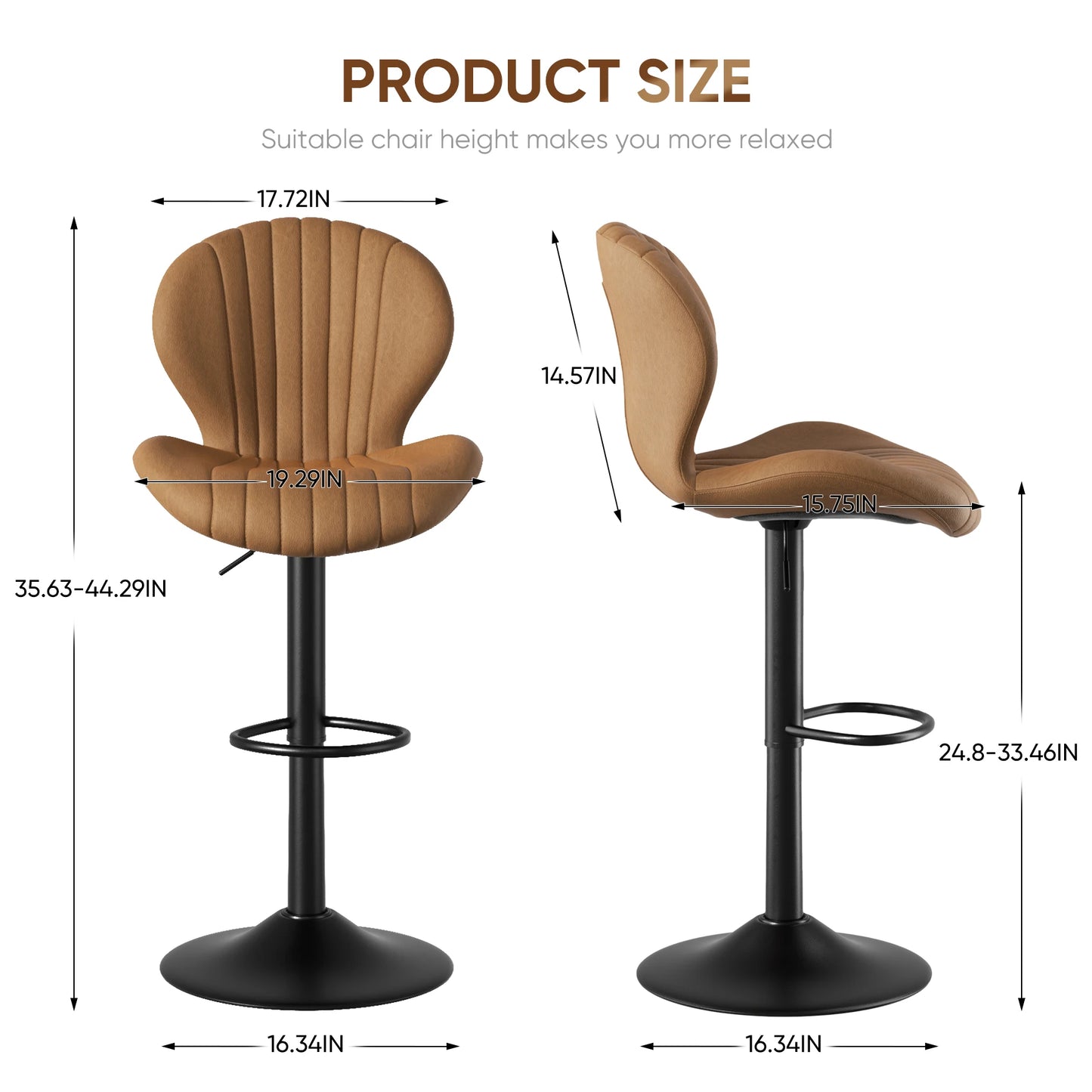 General Use Modern Dining Chair 2 Piece Adjustable Rotating