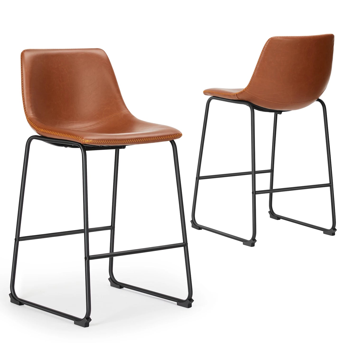 JHK Pu Leather Bar Stools Modern Chairs For Kitchen Island