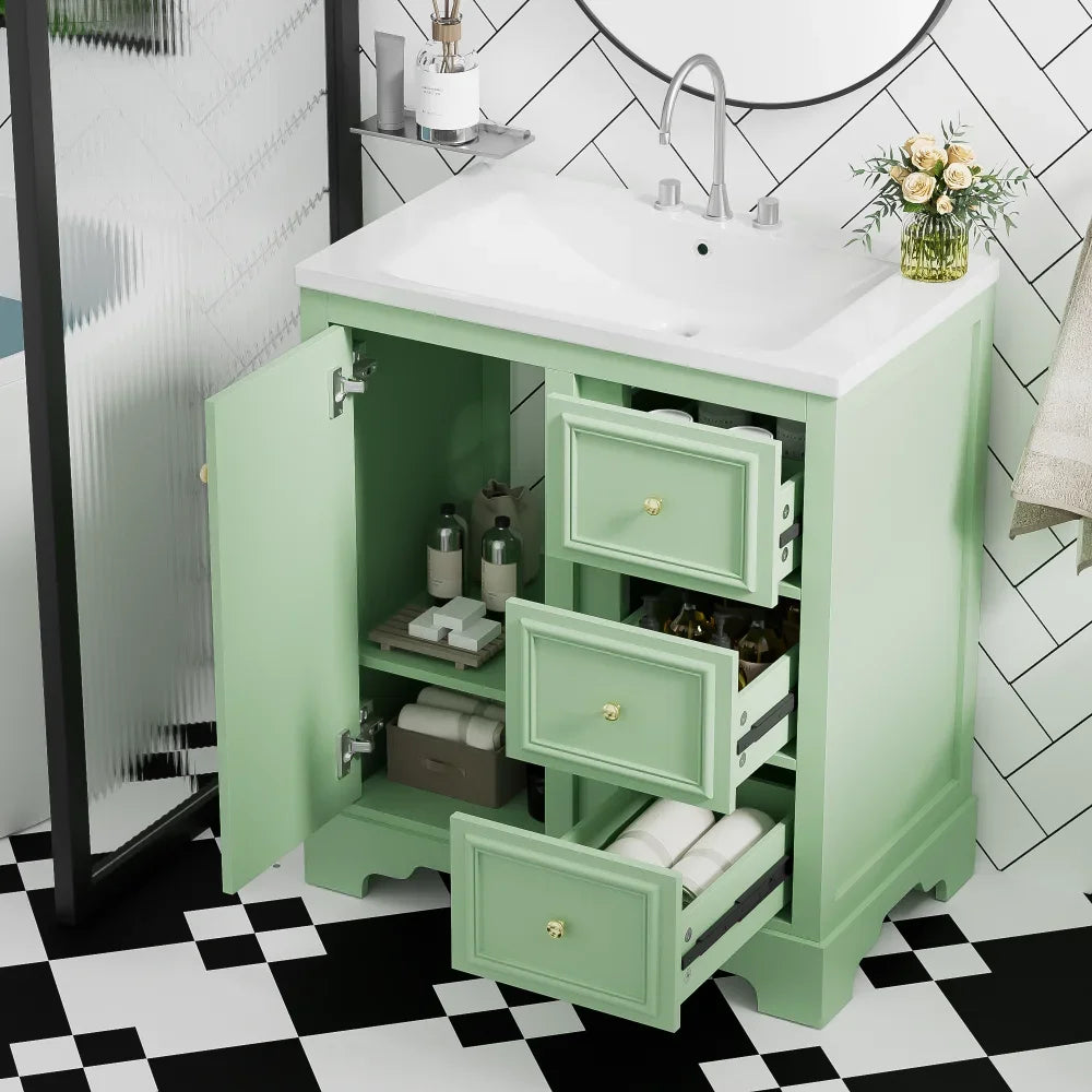 LWOHign Concerned Vanity With Sink Modern Storage Cabinet