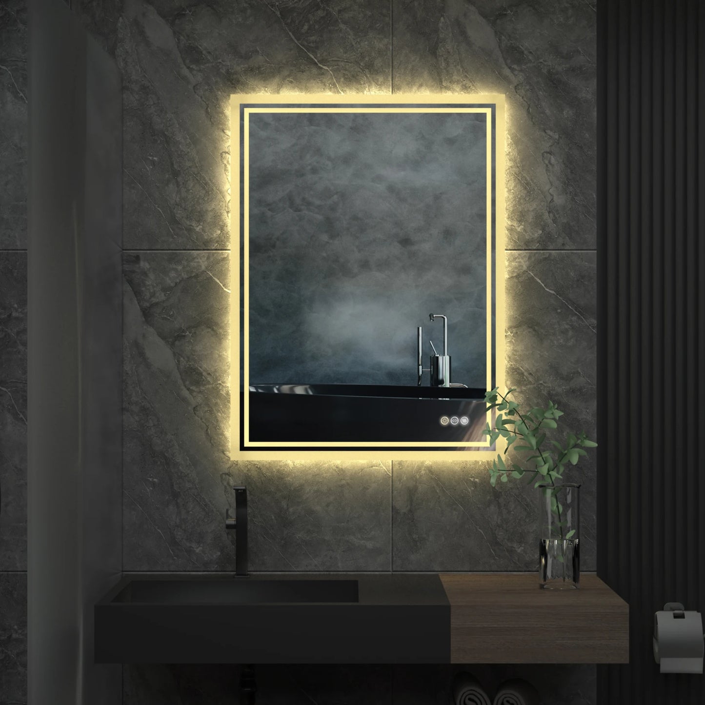 Wisfor LED Backlit Frameless Bathroom Vanity Mirror With Anti Fog