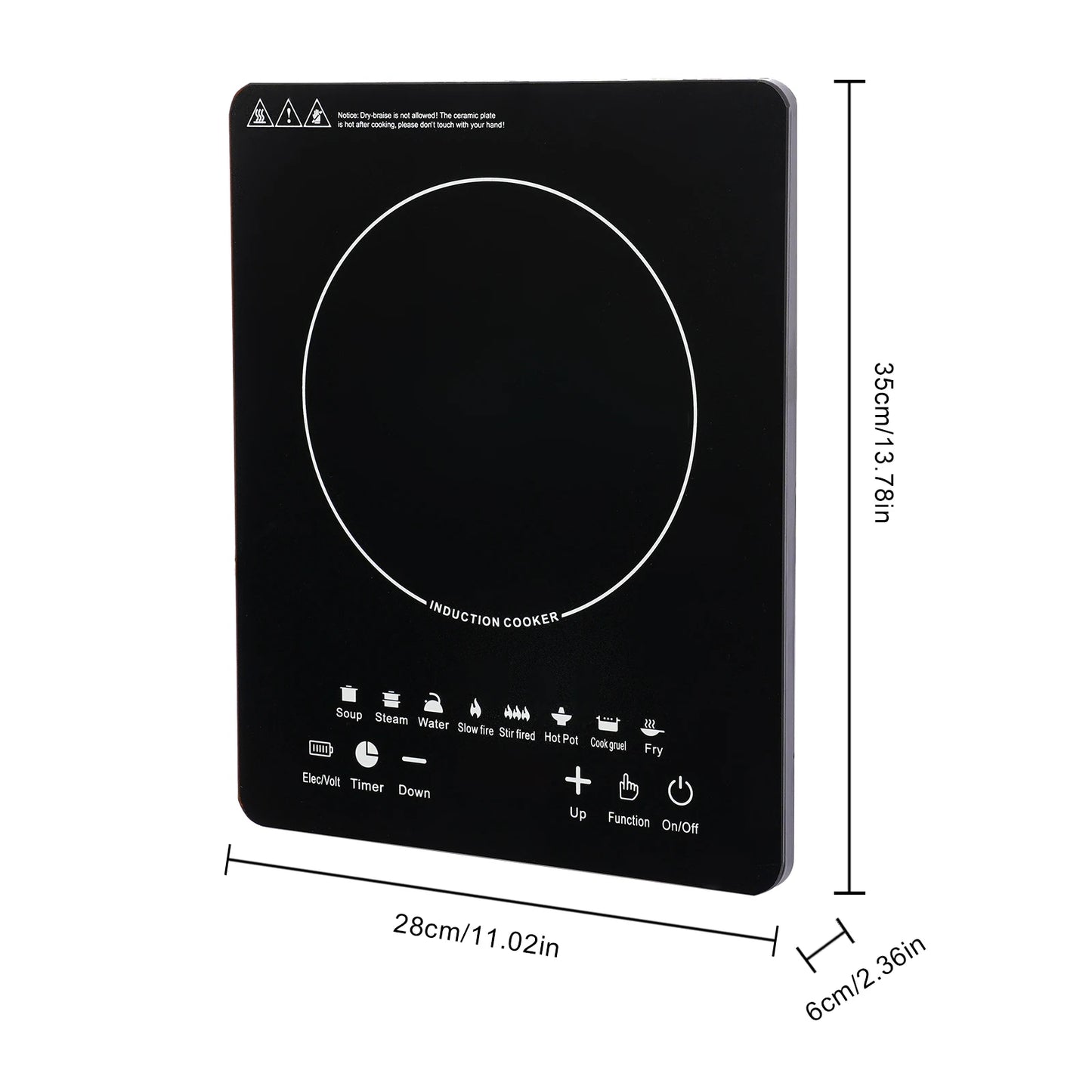 Electric Induction Cooktop with Fast Heat-Up and Auto Shut-Off