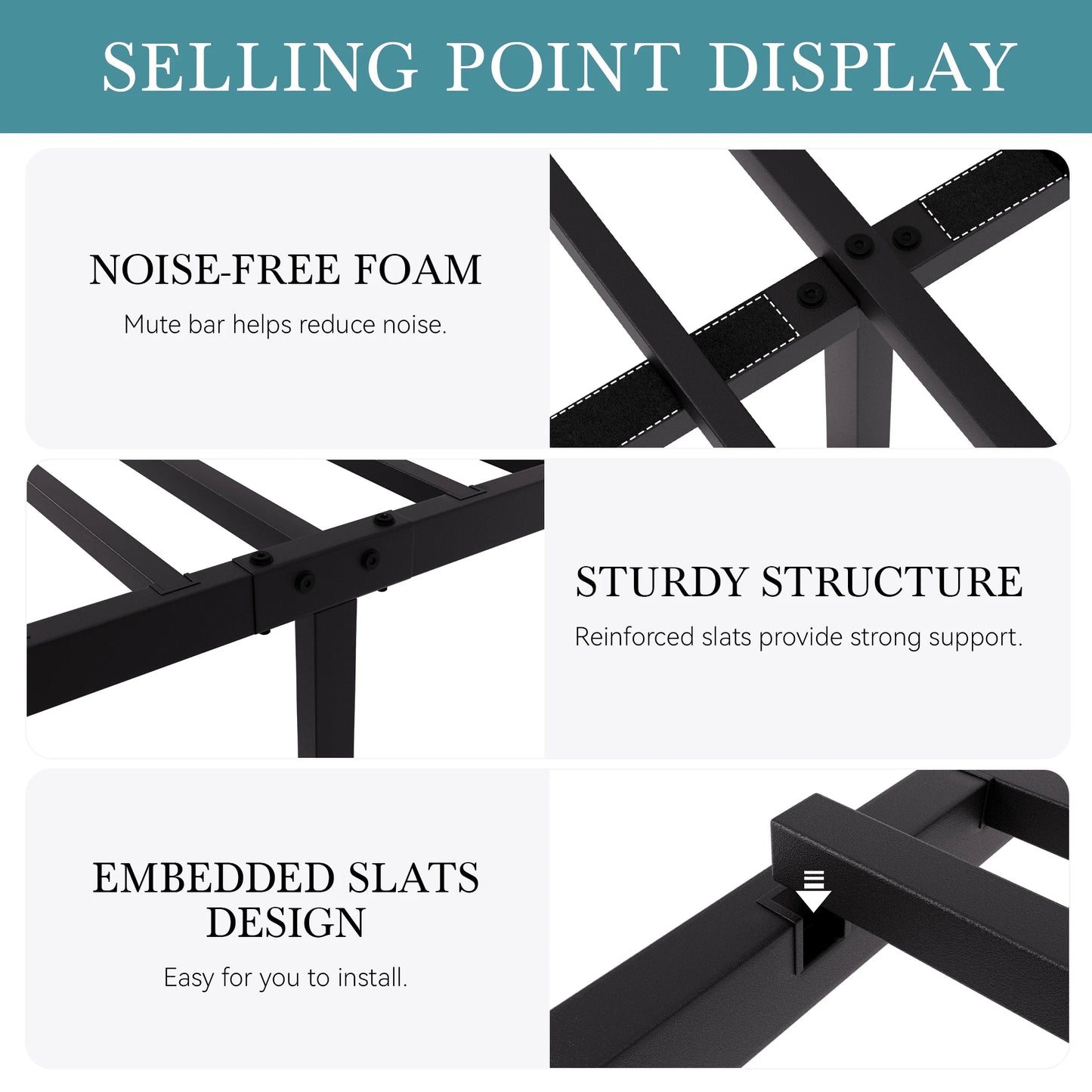 HOOMI ExtraordinarilyDurable Metal Platform Bed Frame With Vintage Circular Headboard