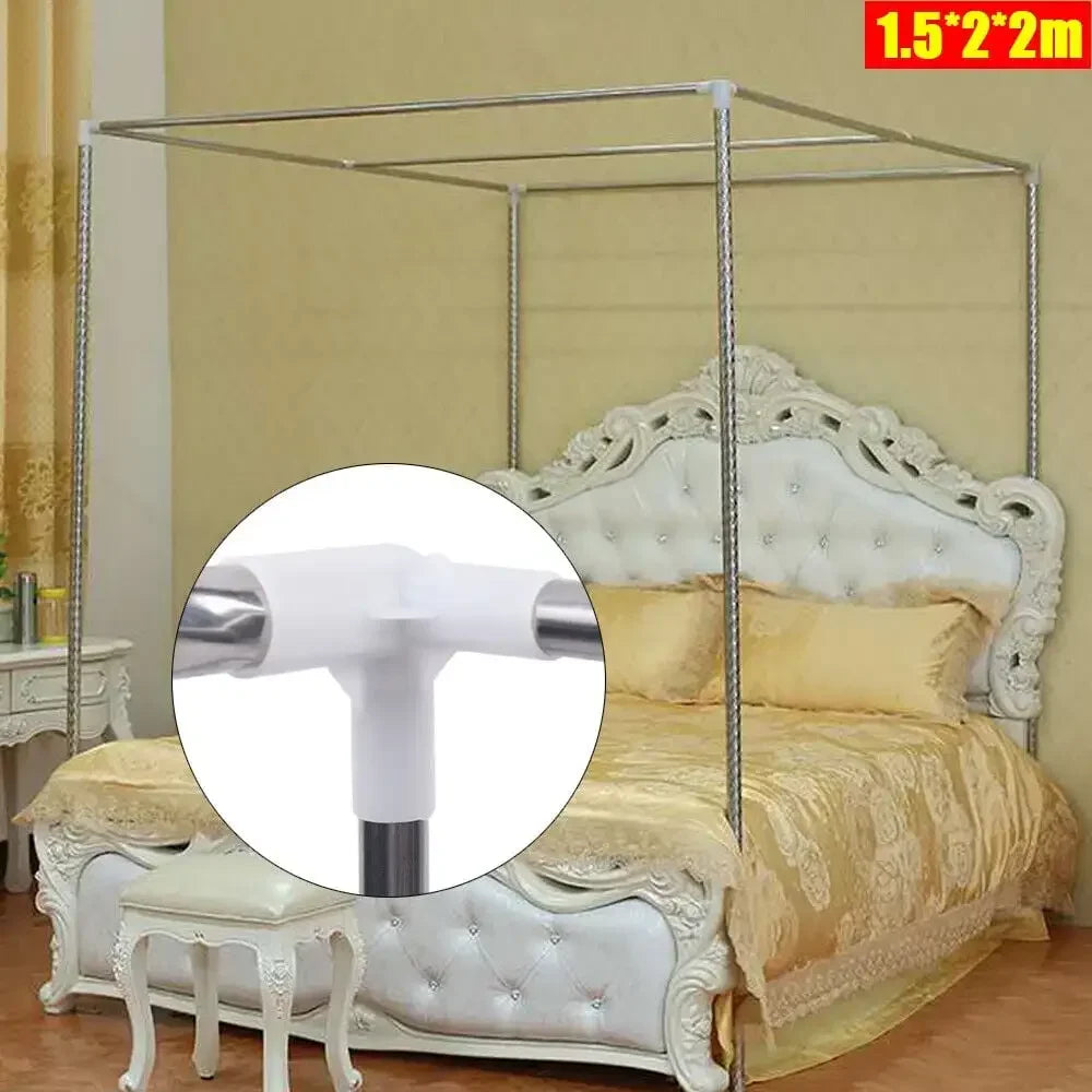 Hign-Concerned Stainless Canopy Bed Frame With Mosquito Net