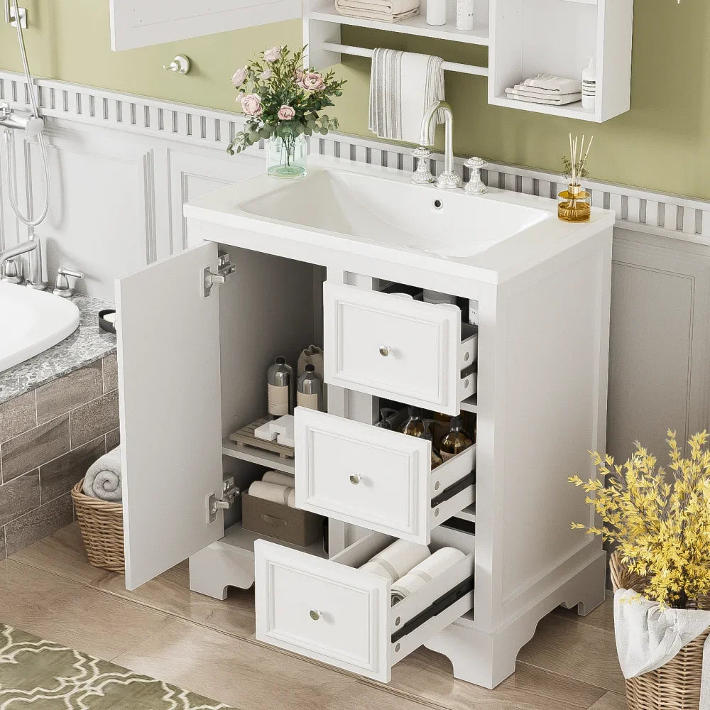 LWOHign Concerned Vanity With Sink Modern Storage Cabinet