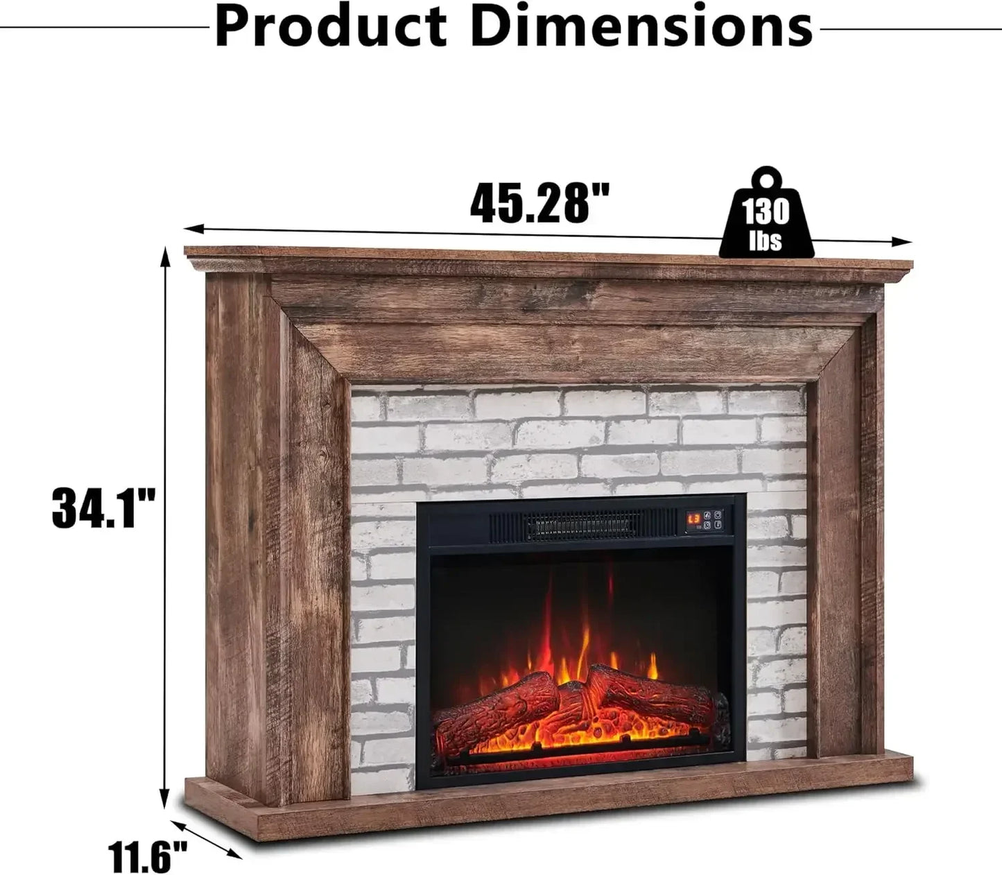 XMSJ Electric Fireplace Mantel TV Stand With Remote