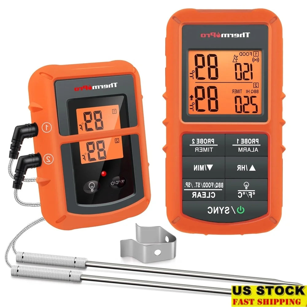 XMSJ Wireless Meat Thermometer Dual Probe With Alarms