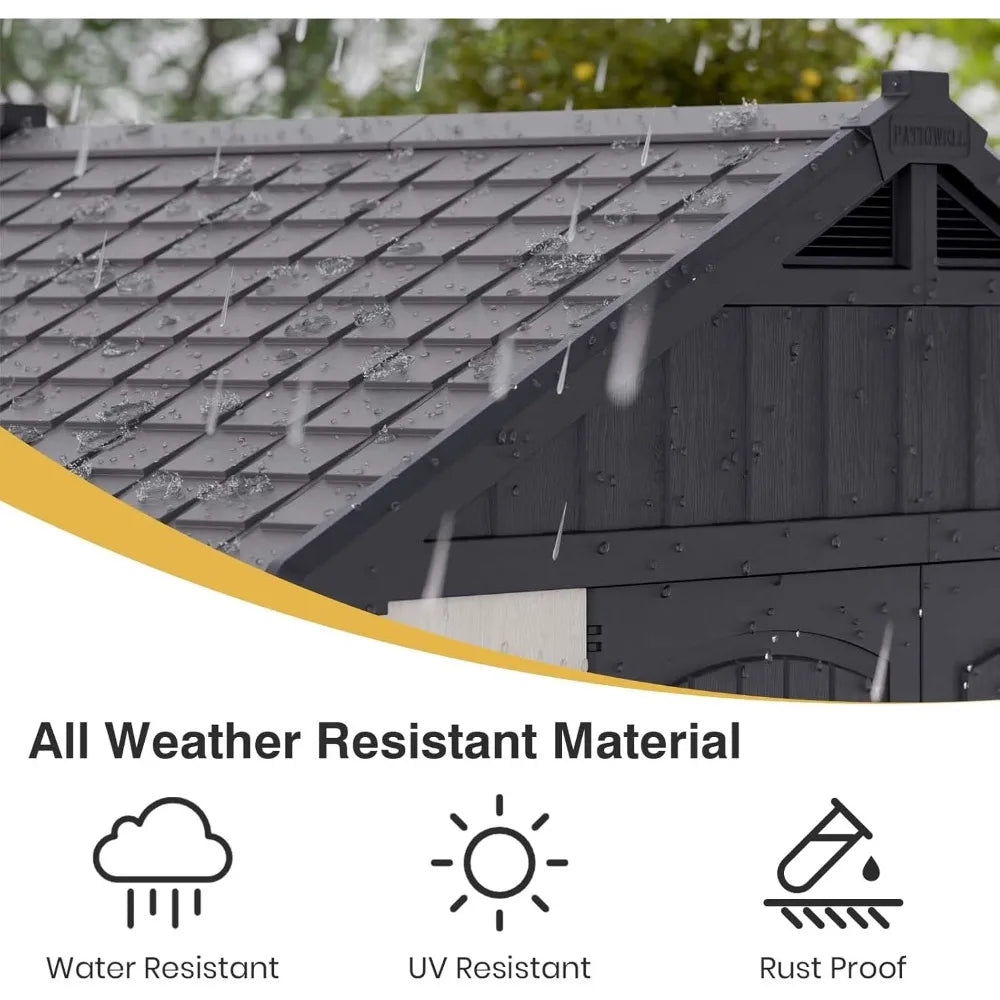 Hign-concerned Plastic Storage Shed With Floor Window