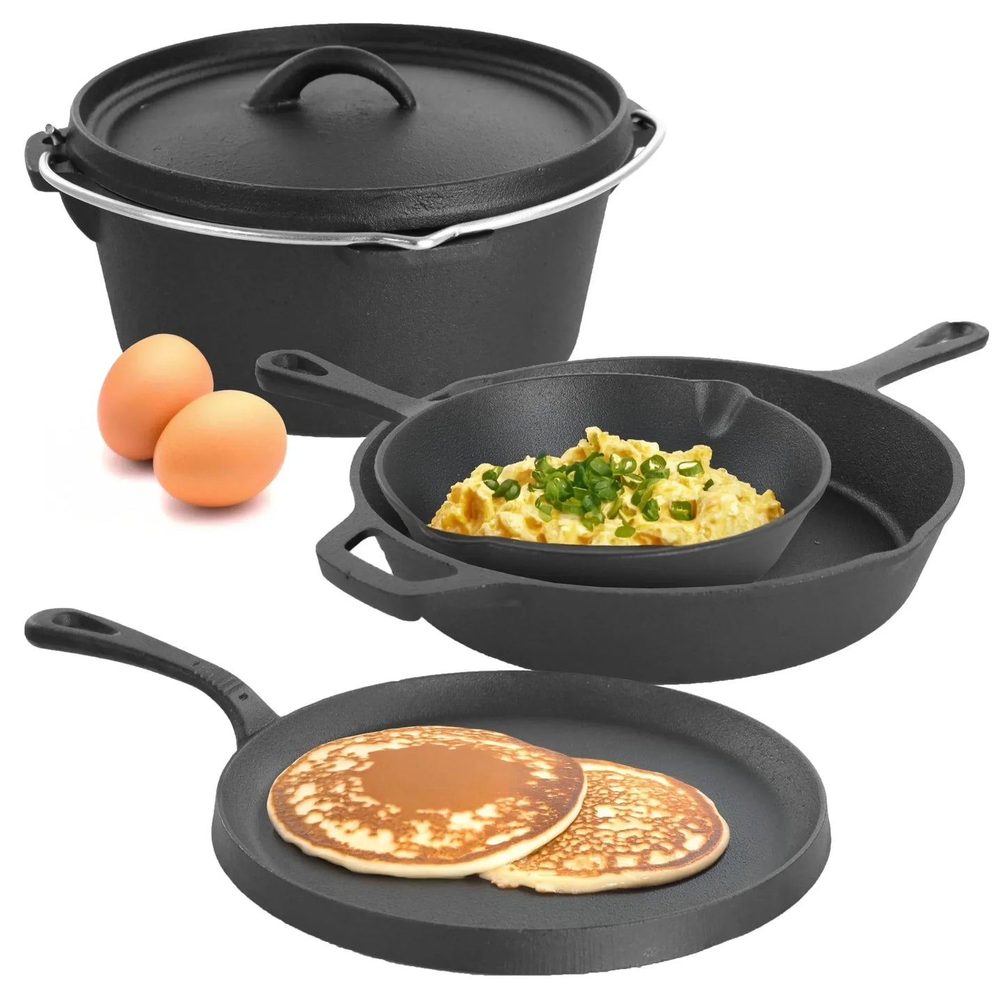 Hign Concerned Preseasoned Cast Iron 5 Piece Cookware Set