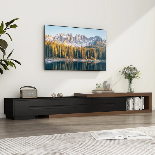 Extendable Wood TV Stand for Up to 120 Inch TVs