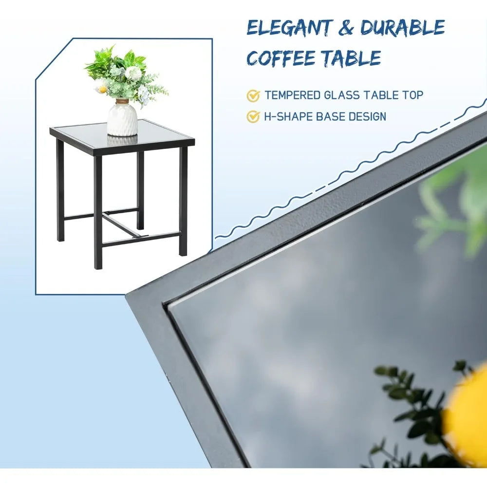 Angduo 3 Piece Rocking Wicker Bistro Set Patio Furniture