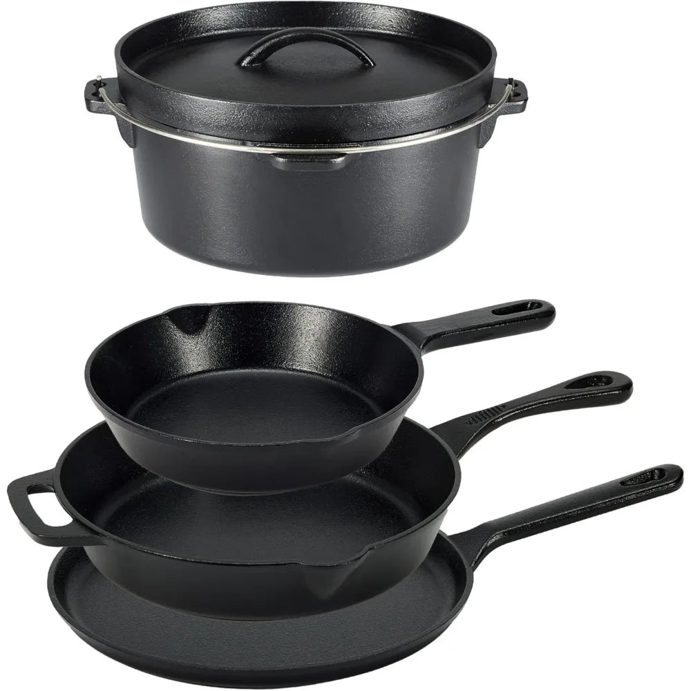 Amazon Basics Cast Iron Preseasoned 5 Piece Cookware Set