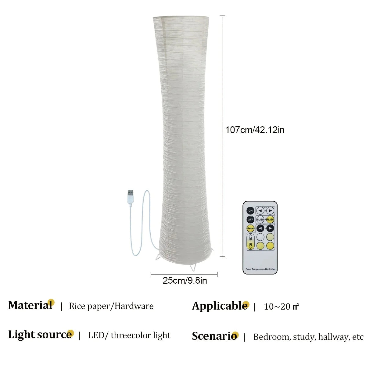 AUKYGGU LED Soft Light Floor Lamp With Warm 3000K Glow