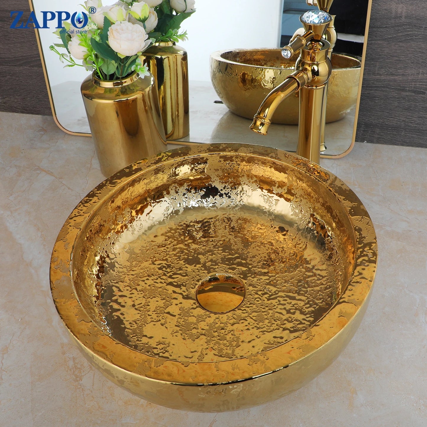 Torayvino Vessel Sink With Faucet Drain Ceramic Bathroom