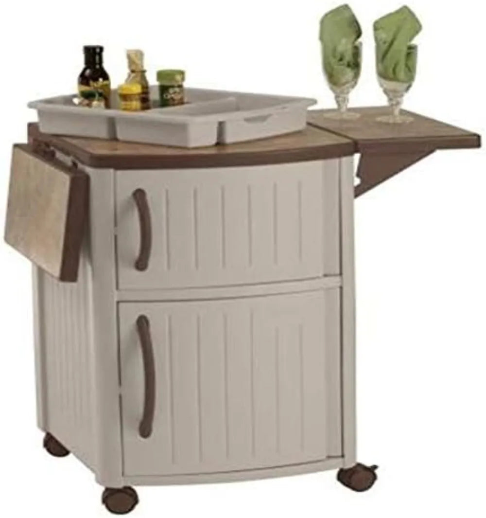 RBXCHign Outdoor Grill Prep Station Cart Storage Cabinets