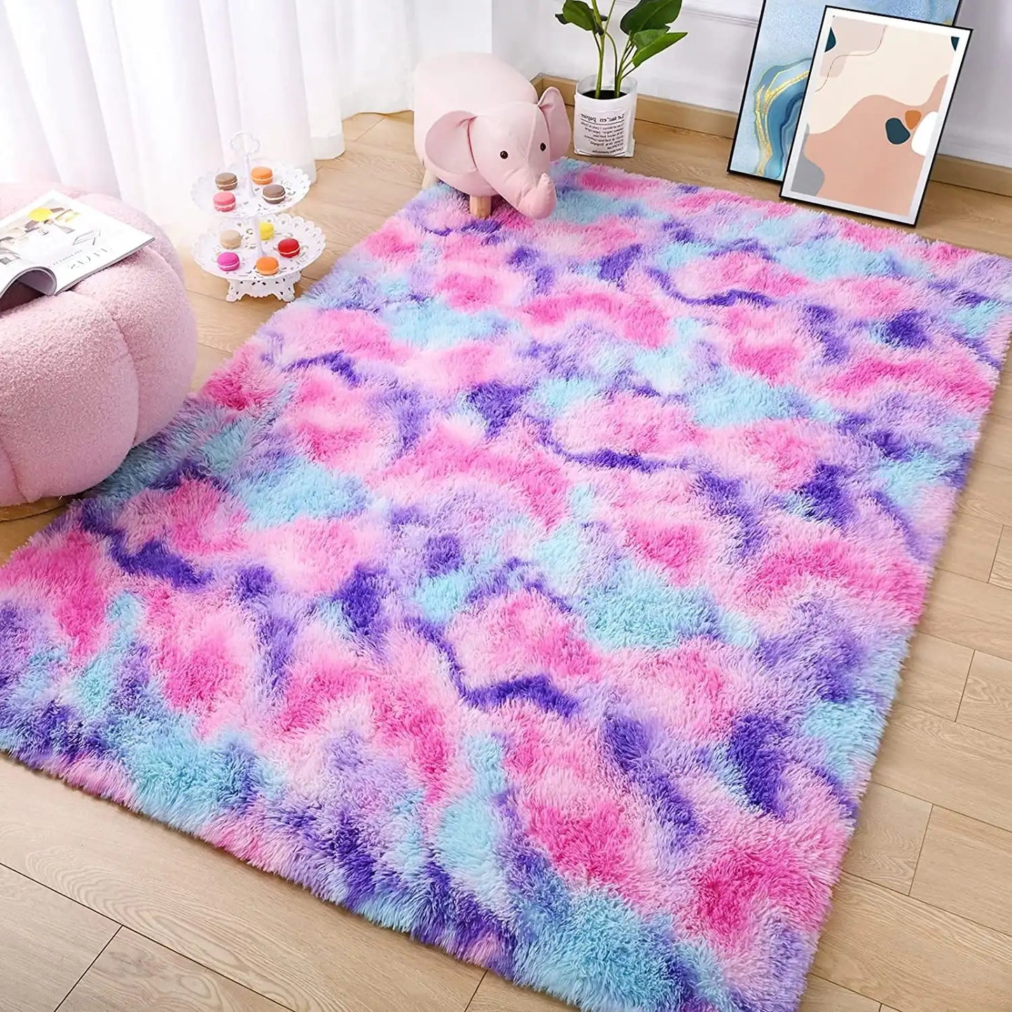 Lochas Super Soft Tie Dye Velvet Rug for Cozy Home Decor