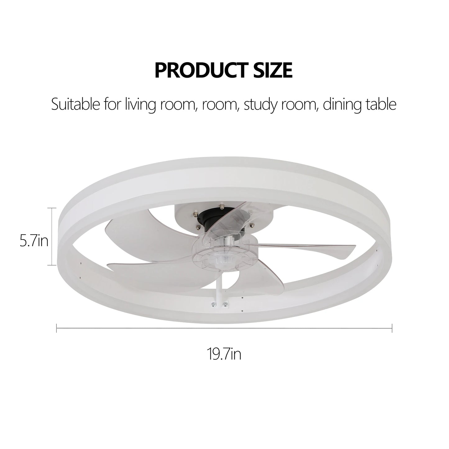ARLGSITE Modern LED Ceiling Fan Light With Remote Control
