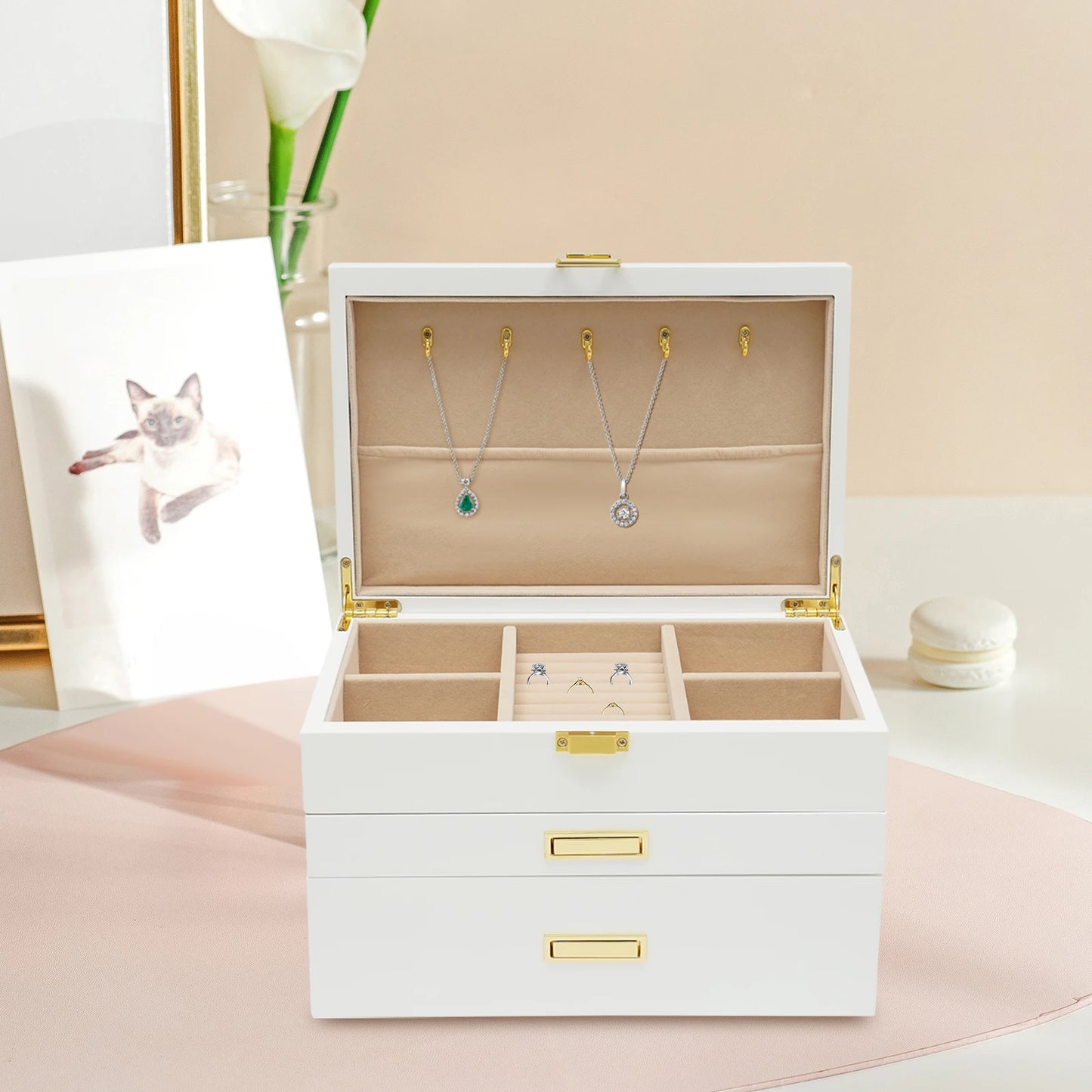 Sichuan Wood Jewelry Display Case and Watch Organizer