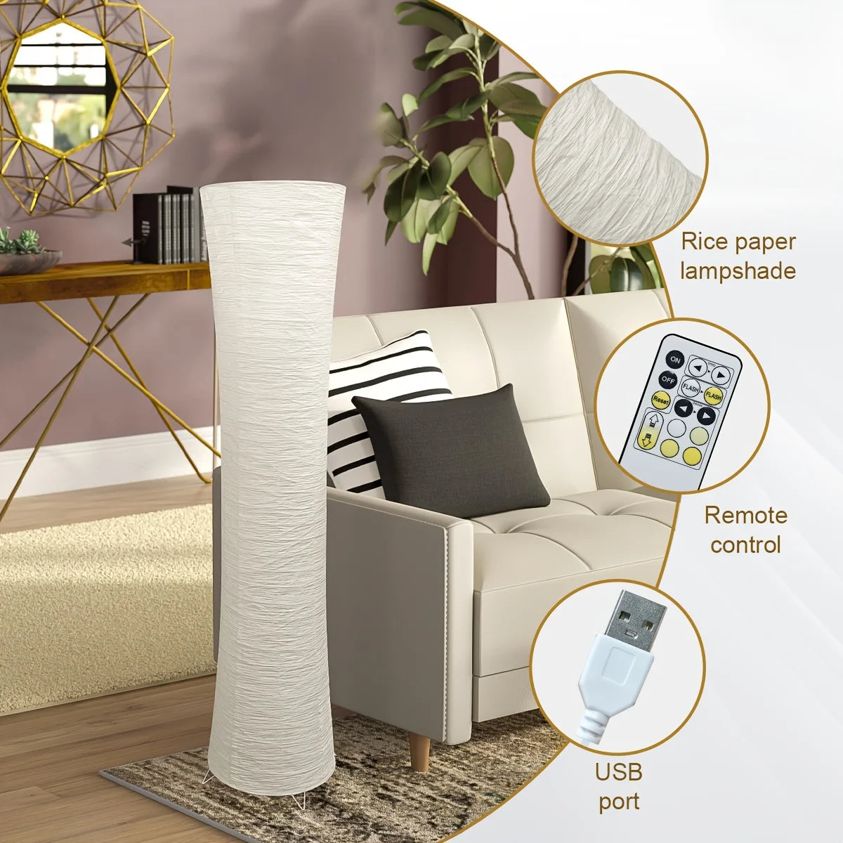 AUKYGGU LED Soft Light Floor Lamp With Warm 3000K Glow