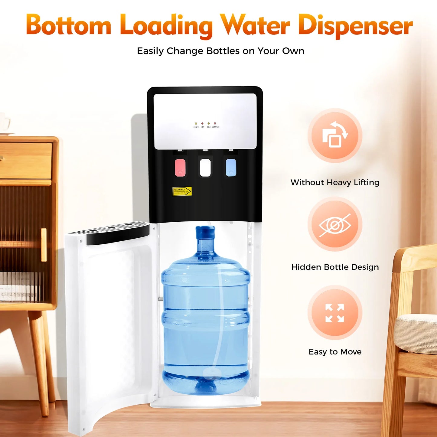 Cold Water Bottom Loading Hot Cold Standing Water Dispenser
