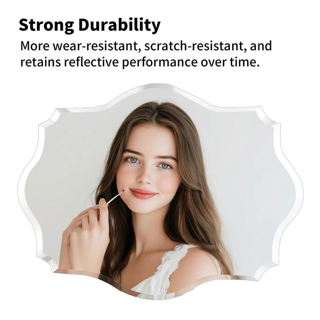 Borwart Frameless Oval Wall Mirror Beveled Edge Bathroom