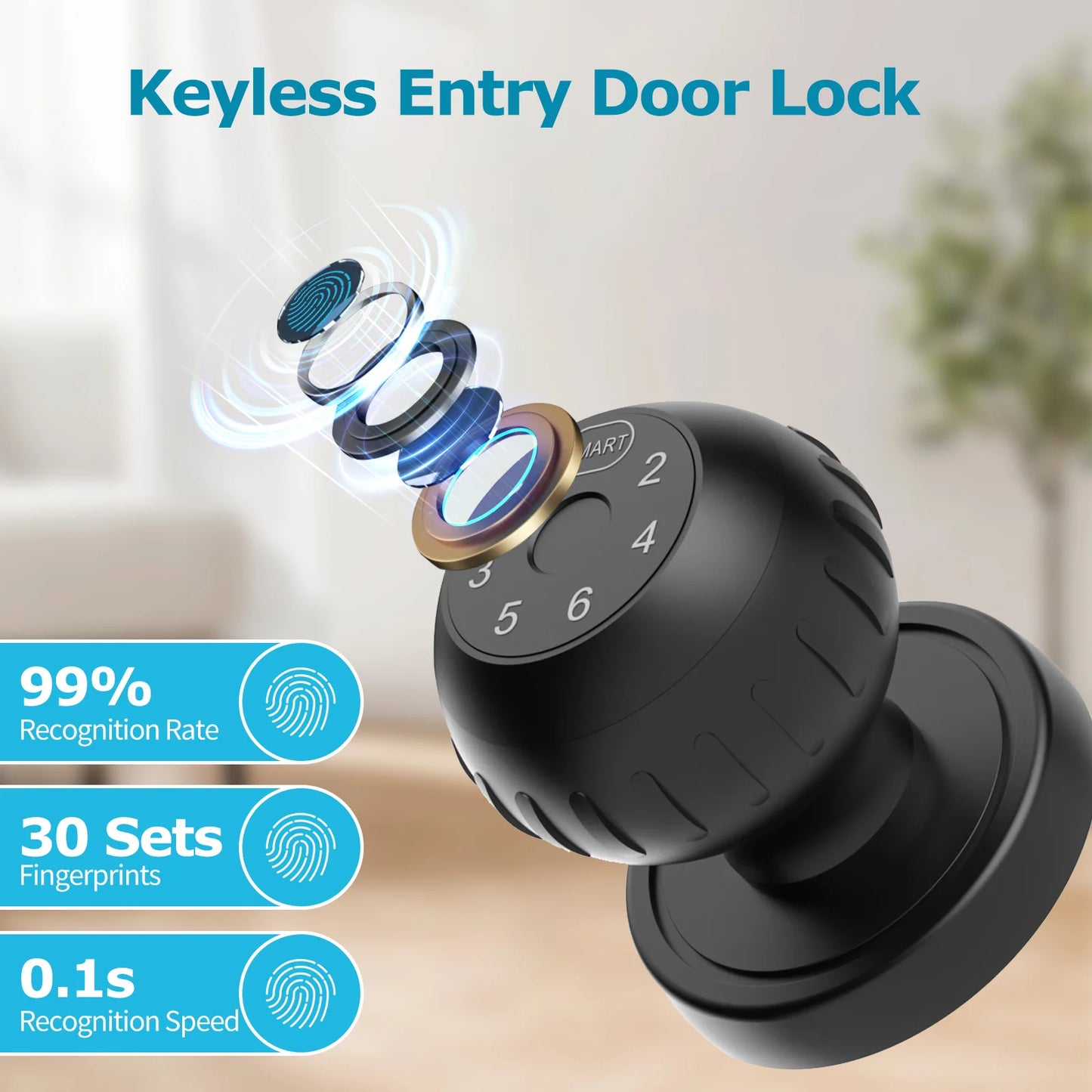 Viladepot Smart Lock Fingerprint Passcode Unlock Door