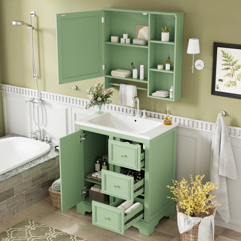 LWOHign Concerned Vanity With Sink Modern Storage Cabinet