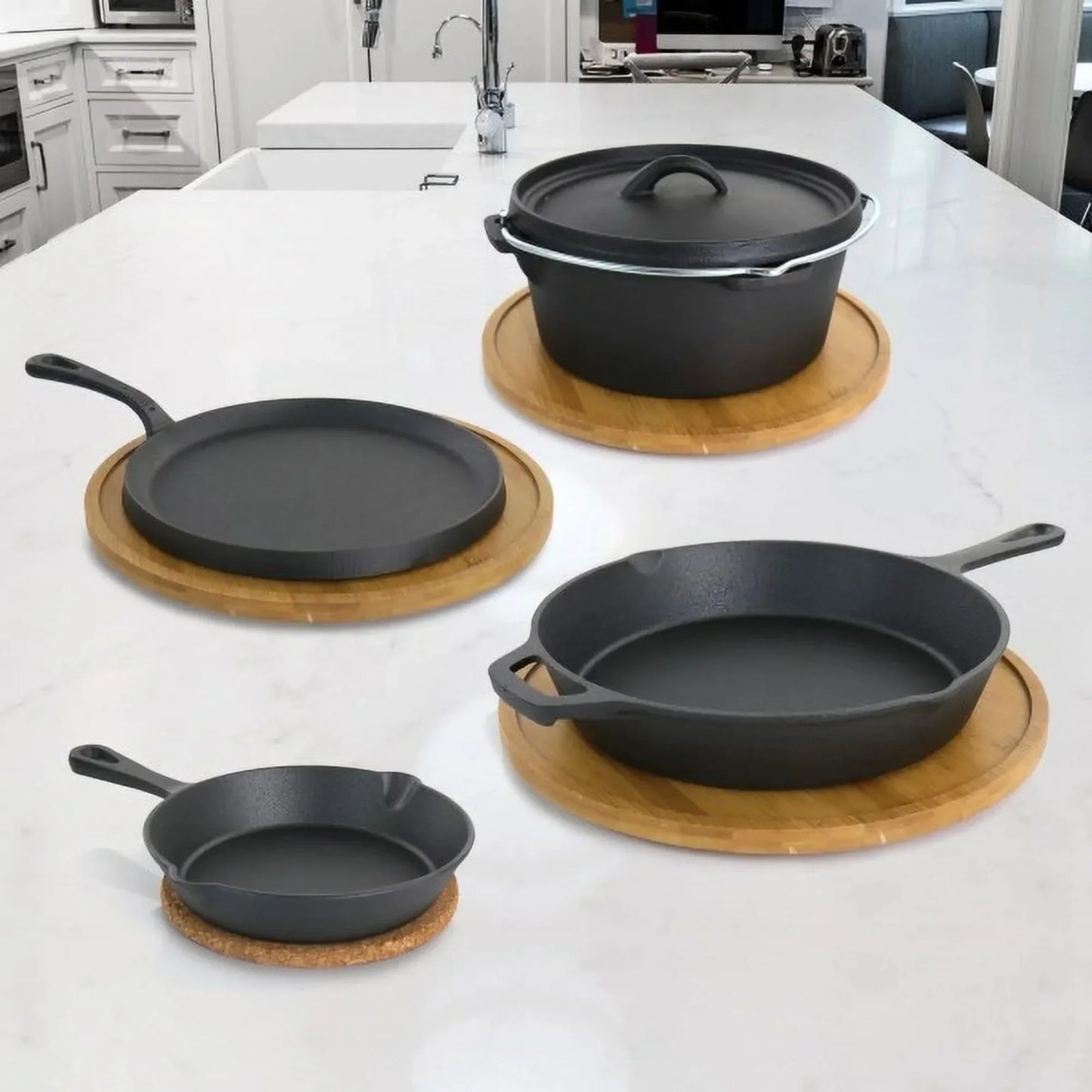 Hign Concerned Preseasoned Cast Iron 5 Piece Cookware Set