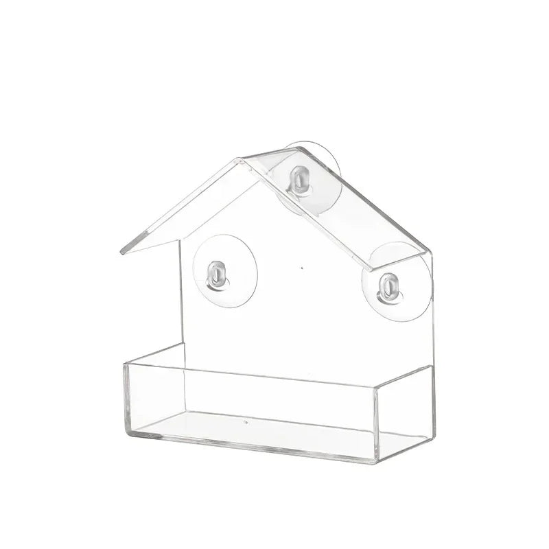 Feature Transparent Window Bird Feeder With Suction Cups
