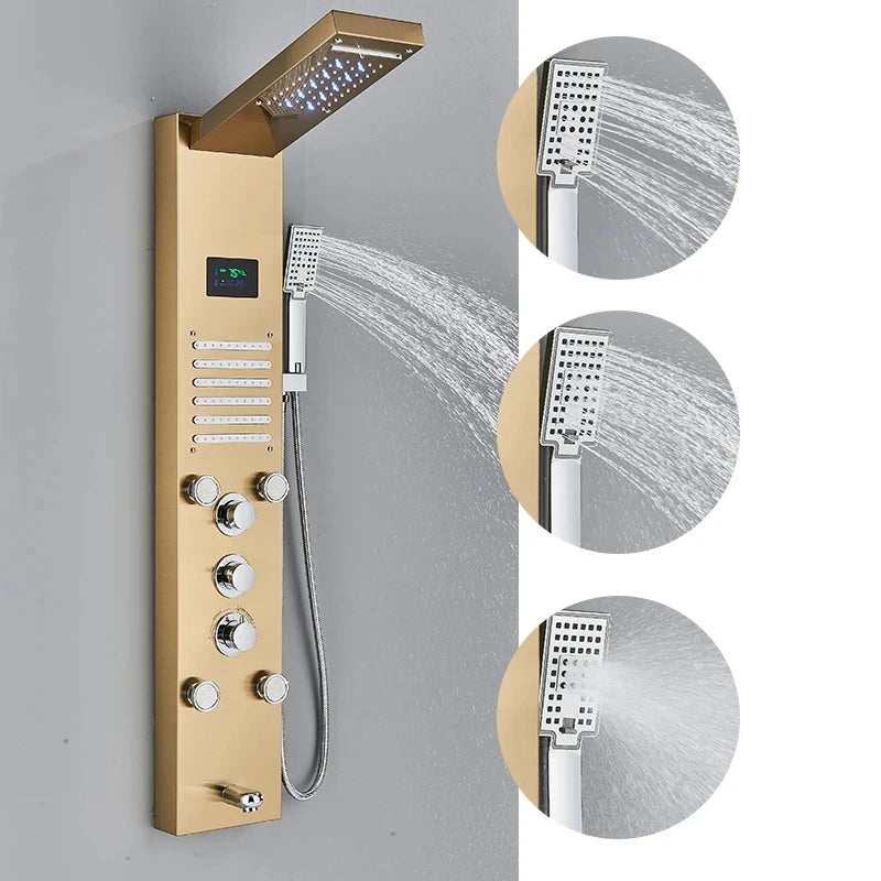 MYQualife Golden Shower Panel LED Light Shower Column
