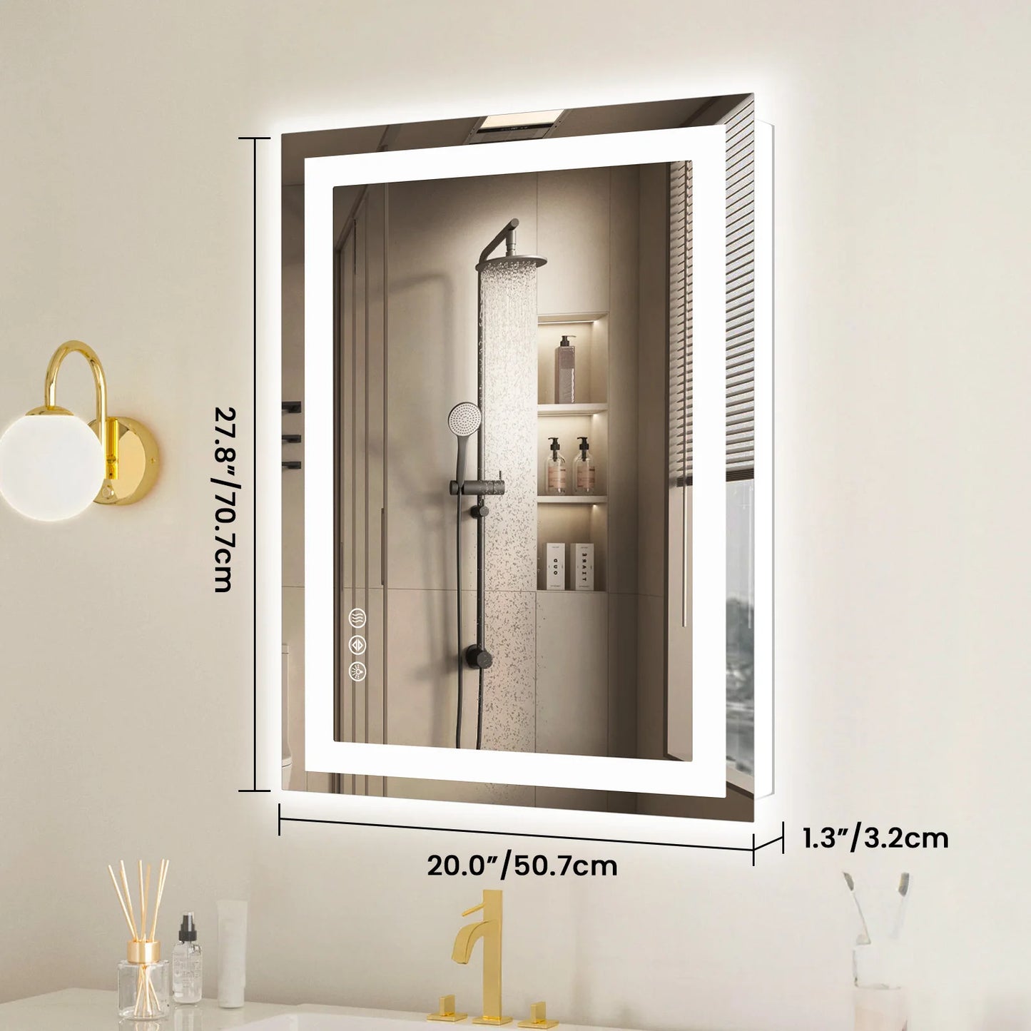 JHK Led Vanity Mirror With Memory Function Front Light