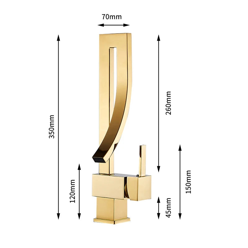 Wanmivezlo Basin Faucet Brass Deck Mounted Waterfall Tap