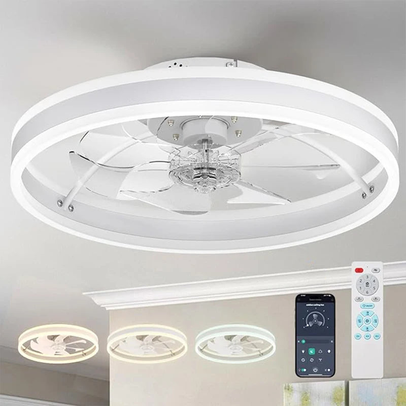 ARLGSITE Modern LED Ceiling Fan Light With Remote Control