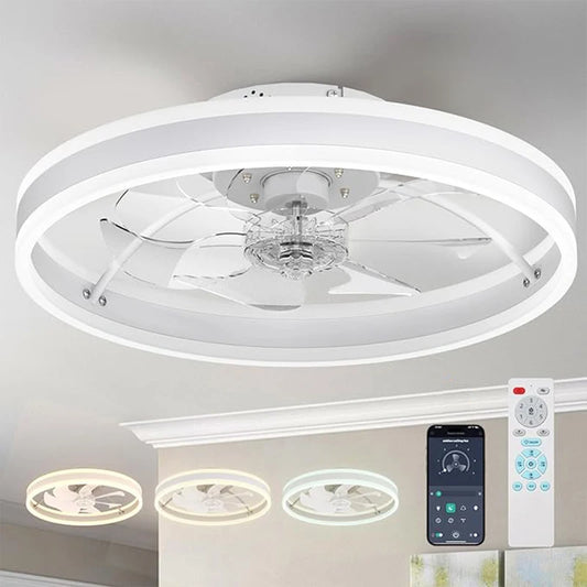 ARLGSITE Modern LED Ceiling Fan Light With Remote Control