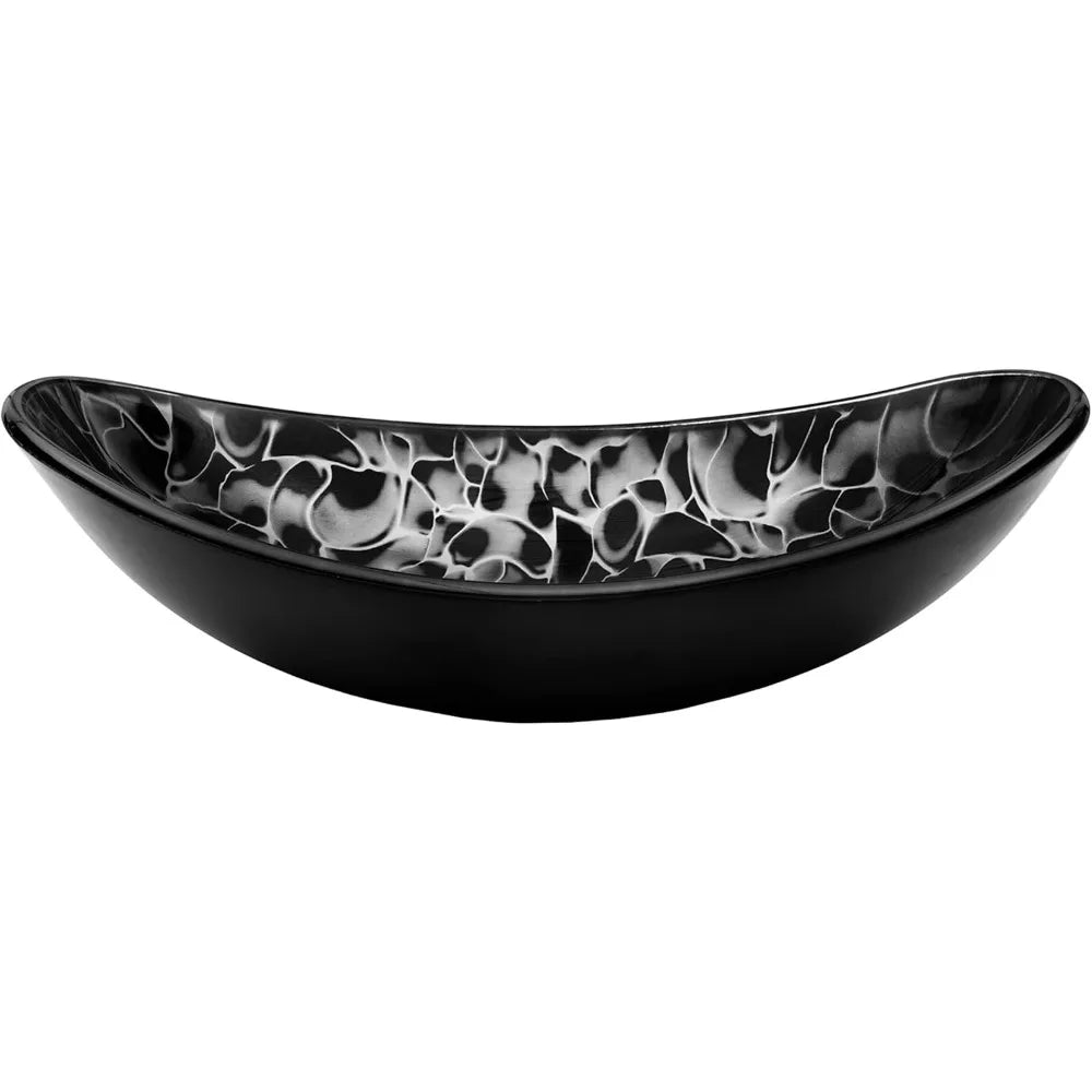MNO G1308210 Oval Tempered Glass Vessel Bathroom Sink