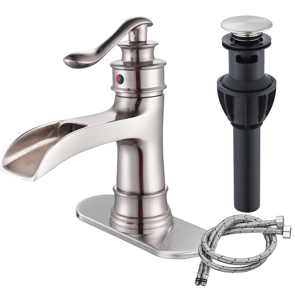 Quyanre Waterfall Faucet Single Handle Lavatory Mixer