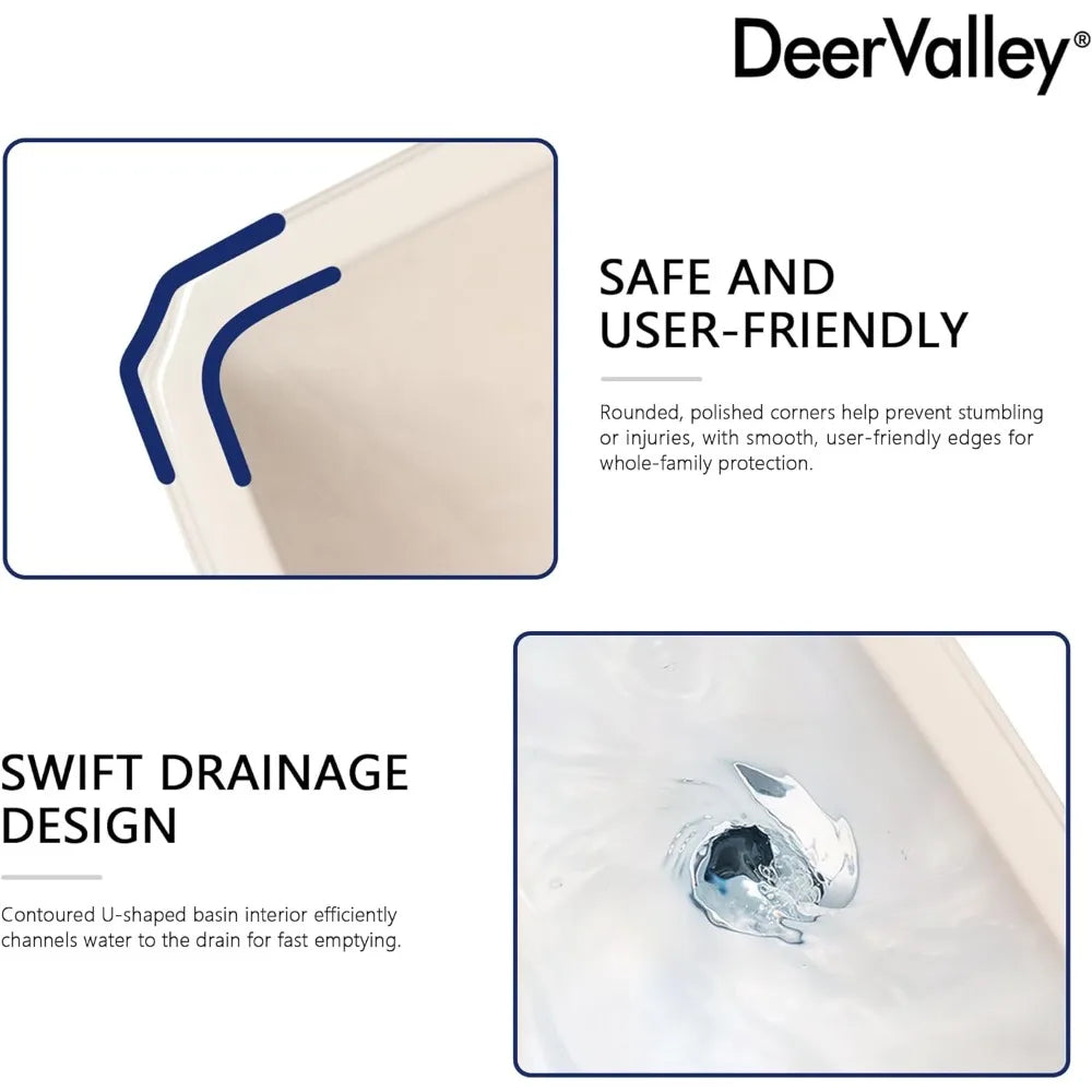 DeerValley Ceramic Pedestal Sink Combo For Bathroom Overflow