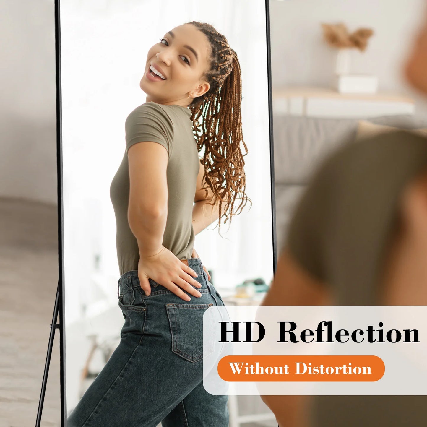 Full Body Wall Mirror with Aluminum Frame for Elegant Home Decor