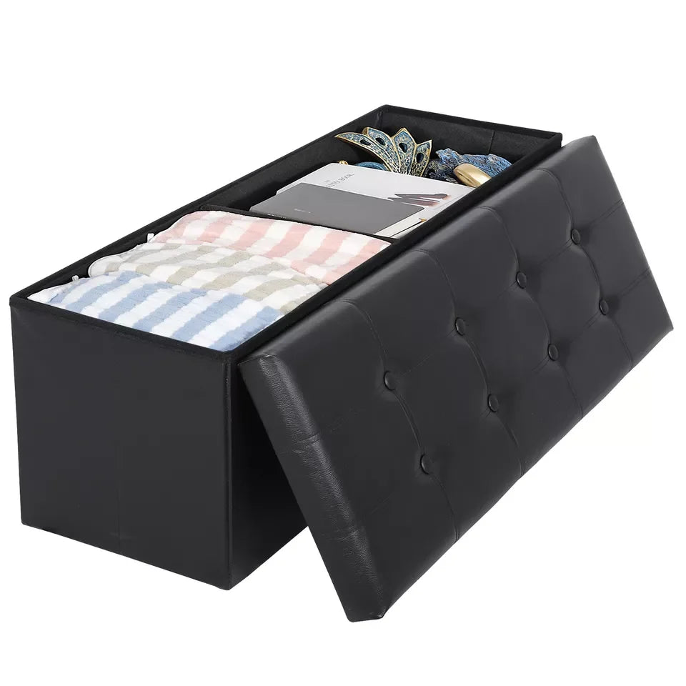Storage Ottoman Bench with Sturdy Design for Living Room
