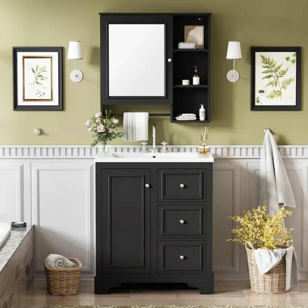 LWOHign Concerned Vanity With Sink Modern Storage Cabinet
