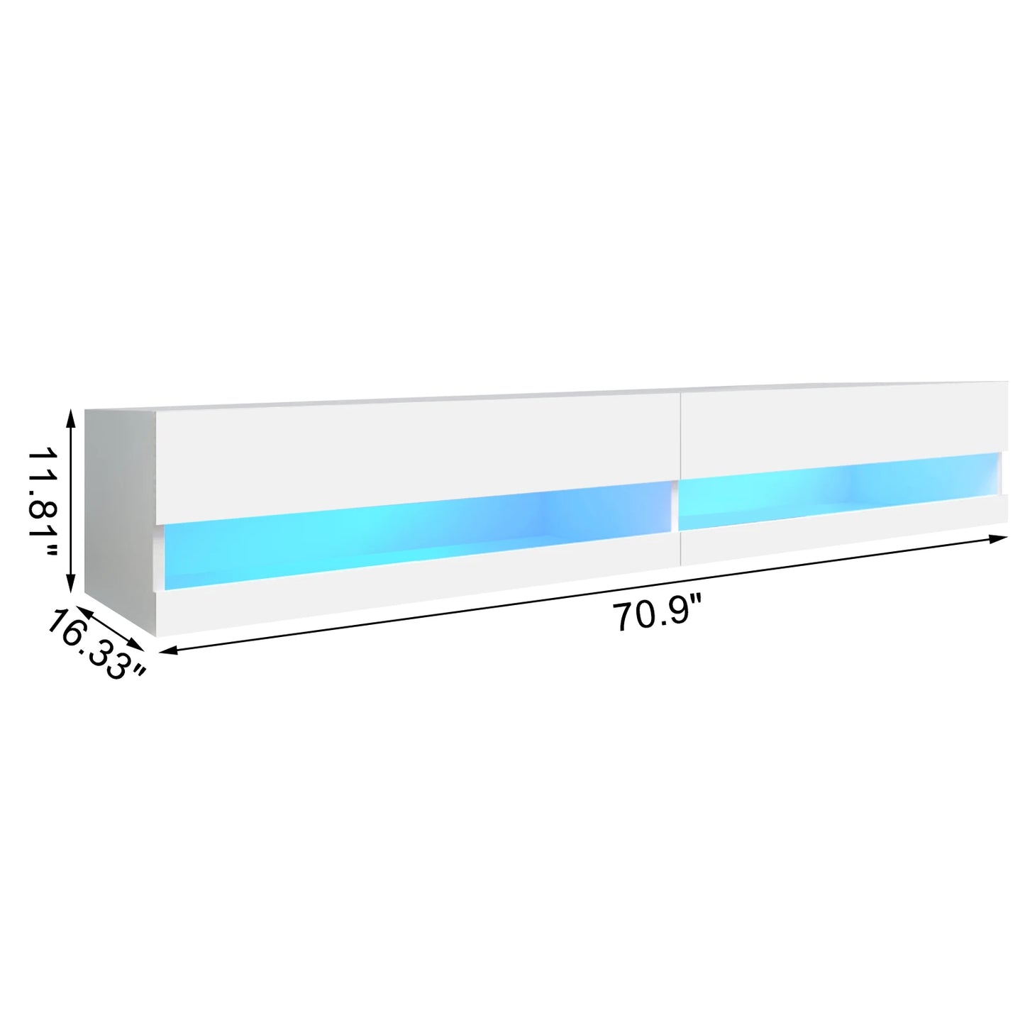 QiaoShiRen Floating TV Stand Wall Mount Modern High Gloss