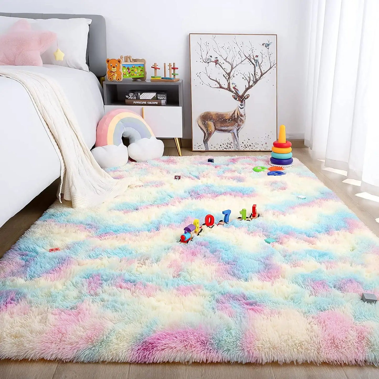 Lochas Super Soft Tie Dye Velvet Rug for Cozy Home Decor