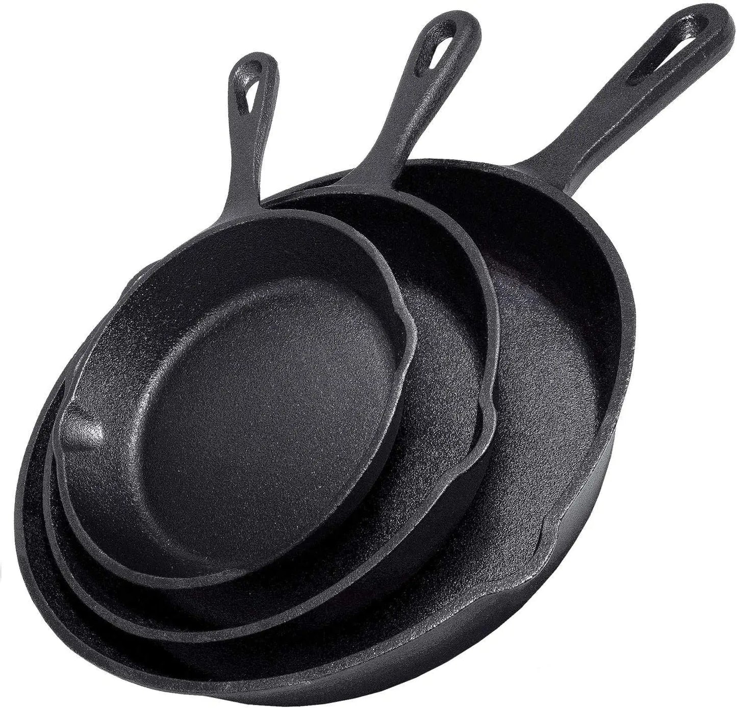 Hign-concerned Cast Iron Skillet Set Without Coating 3 4Pcs