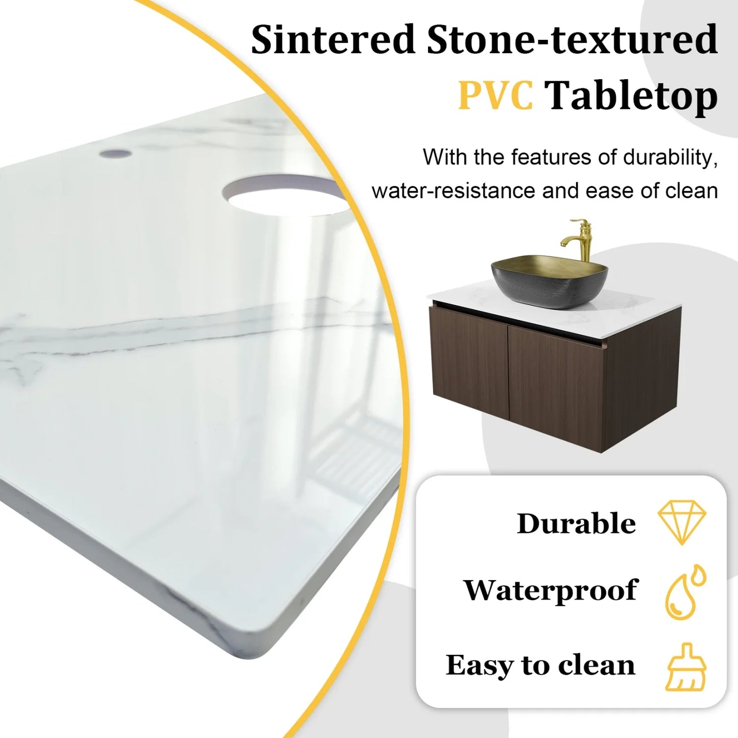 Hign Concerned Modern Floating Bathroom Vanity Sink Combo