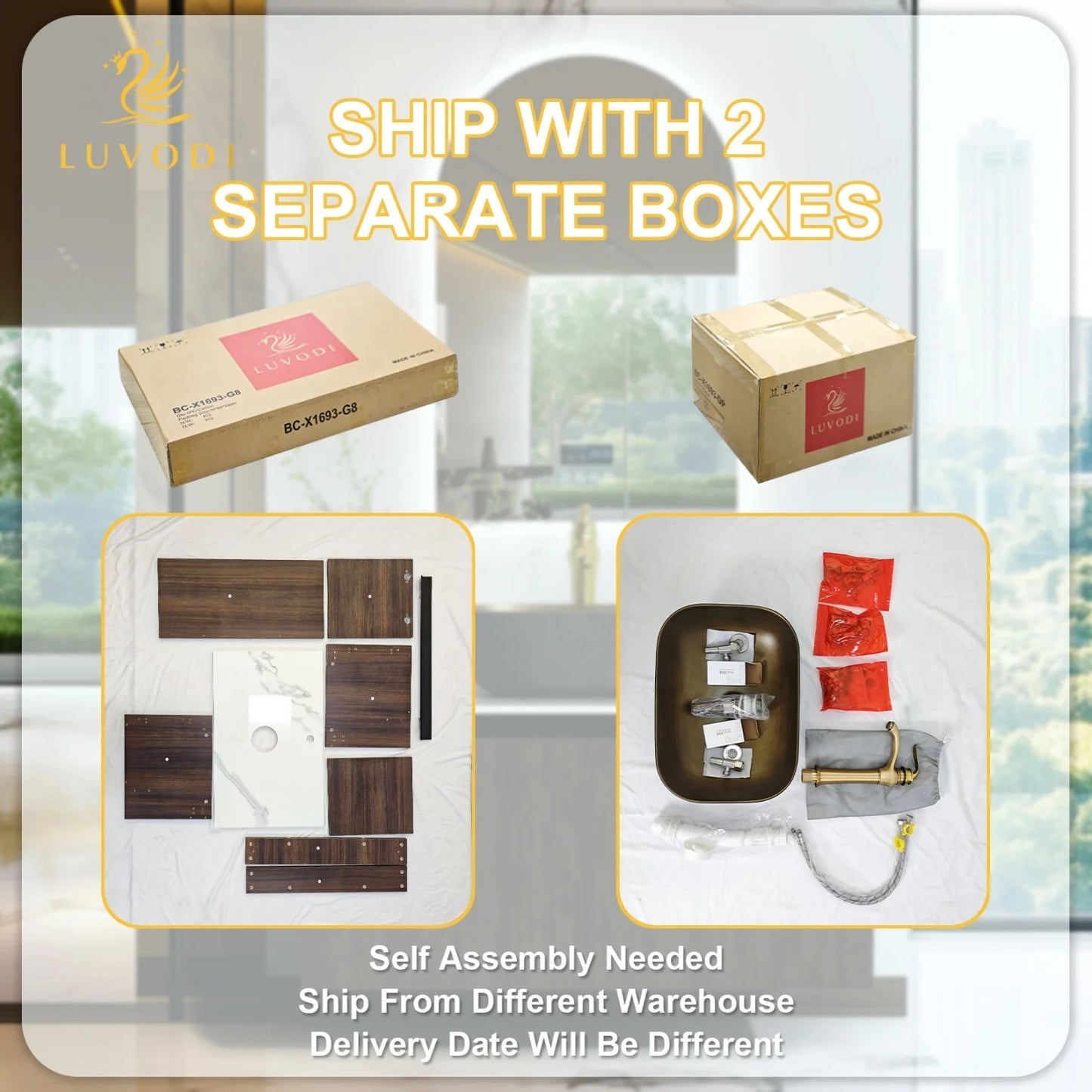 Hign Concerned Modern Floating Bathroom Vanity Sink Combo