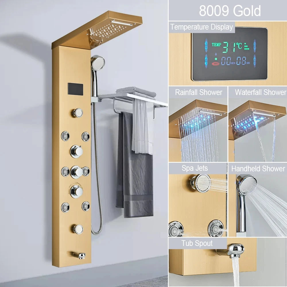 MYQualife Golden Shower Panel LED Light Shower Column