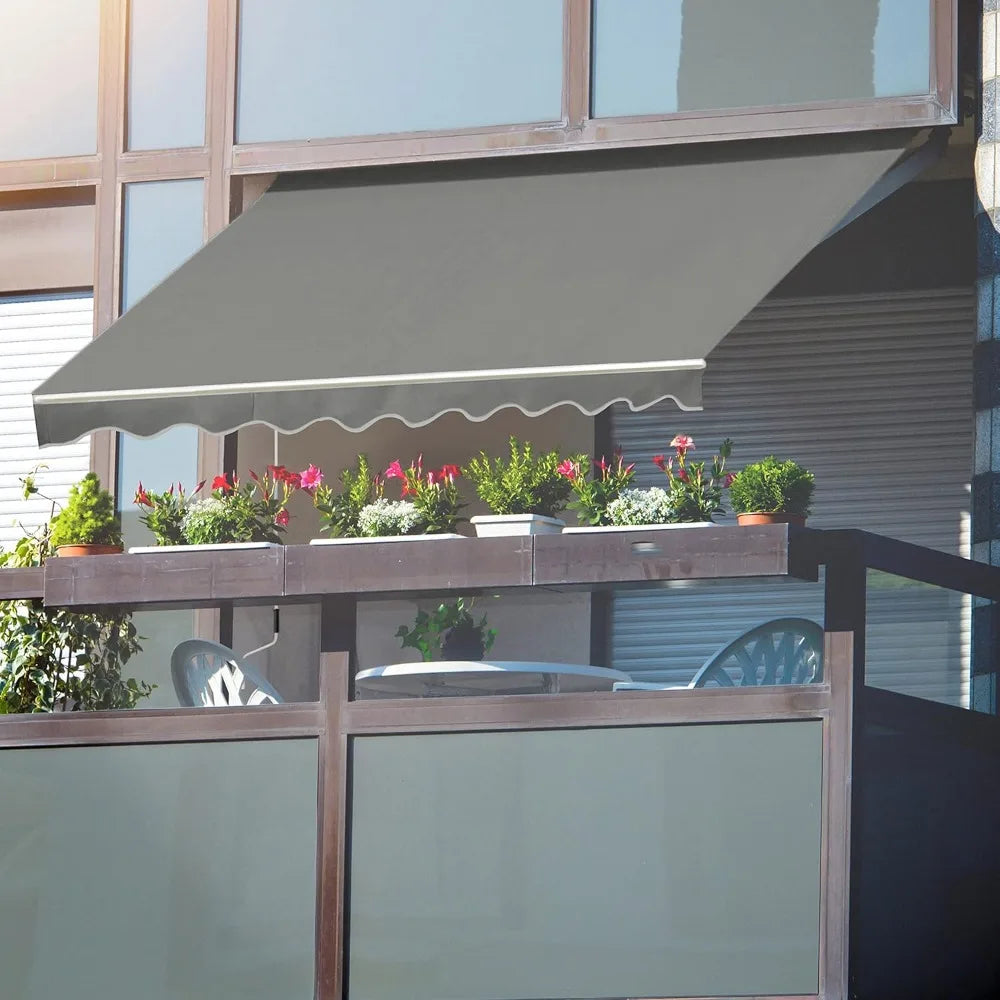 Ticify Retractable Patio Awning For Outdoor Deck Shade