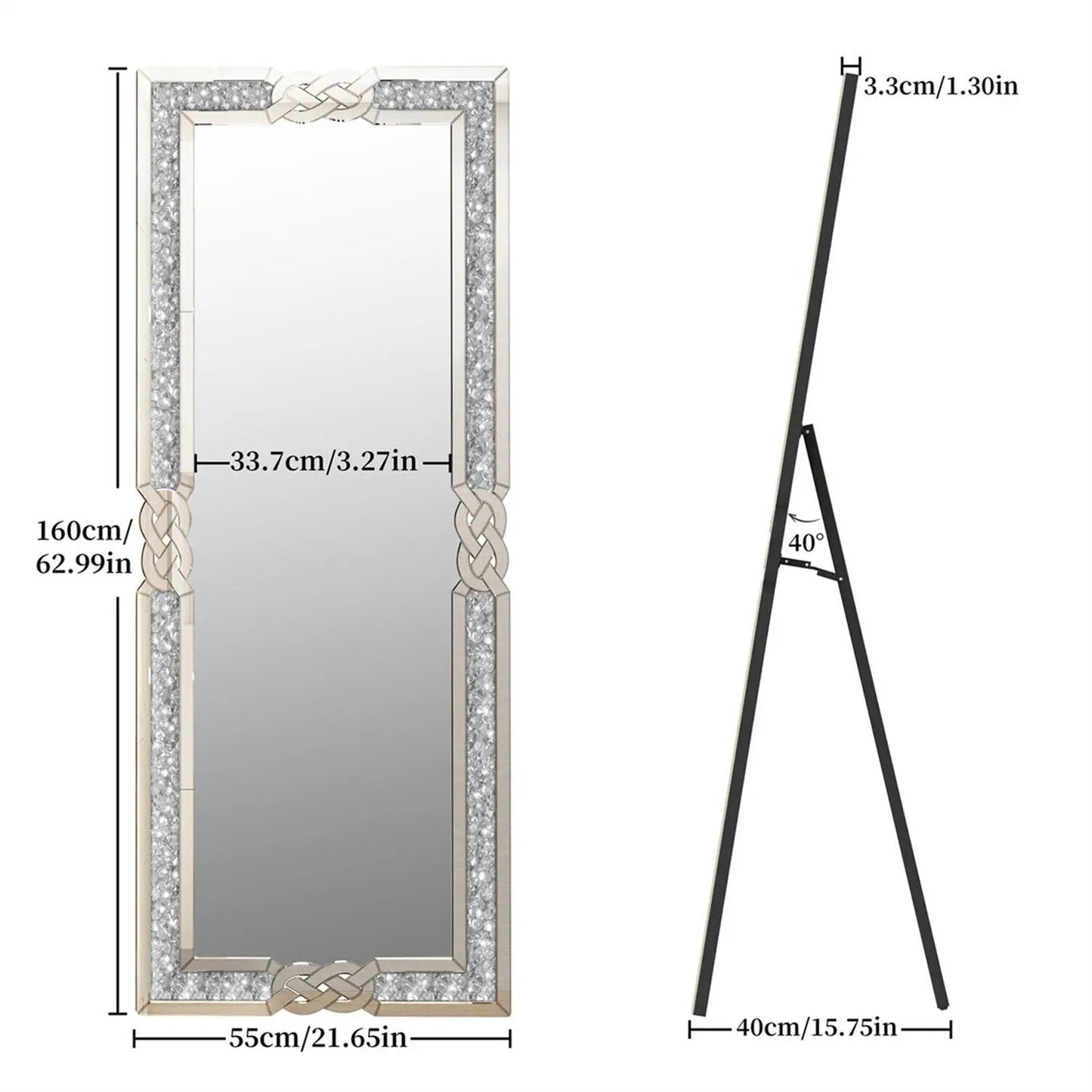 Borwart Artloge Wall Mirror Framed Dressing Mirror Modern