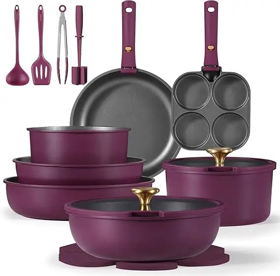 Iosn Nonstick Pots And Pans Set With Detachable Handle