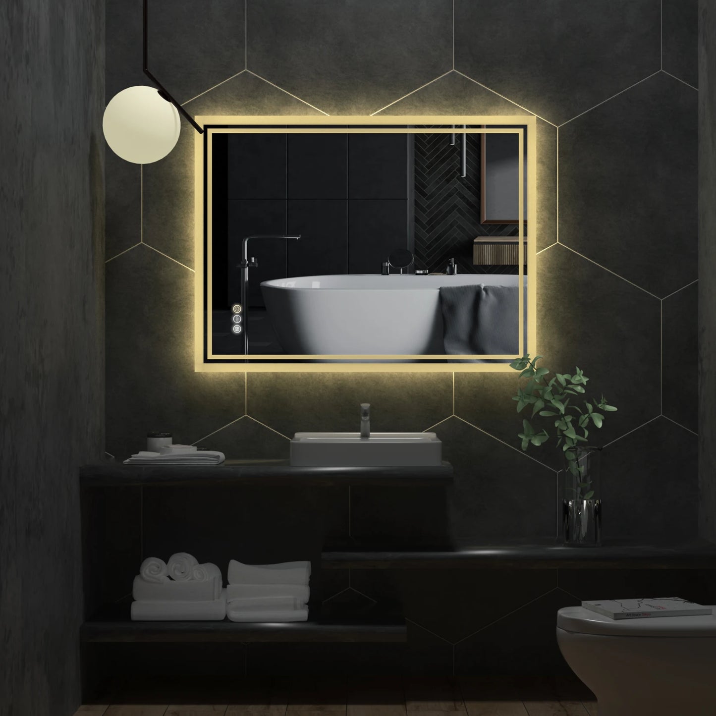 Wisfor LED Backlit Frameless Bathroom Vanity Mirror With Anti Fog