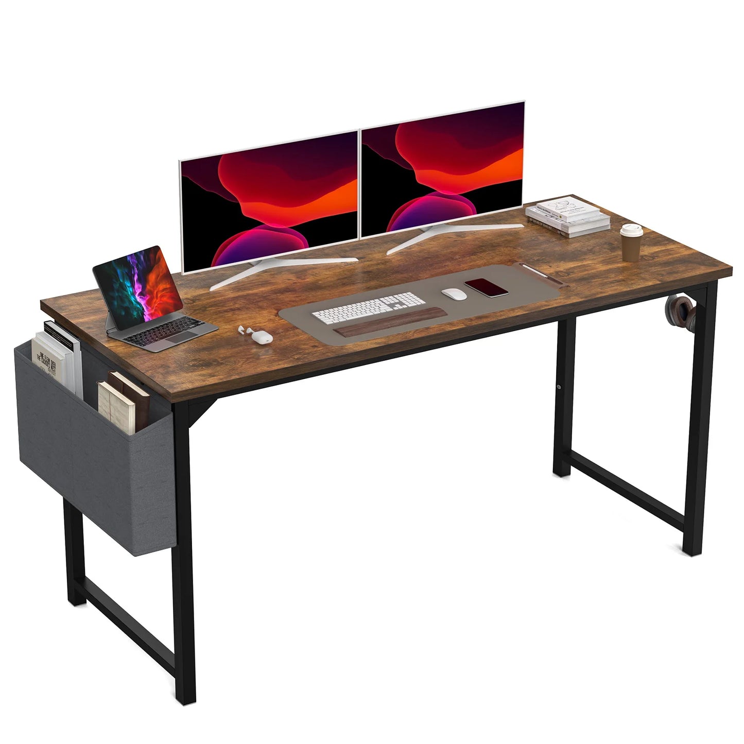 JHK Computer Desk Study Table With Side Bag Headphone Hook